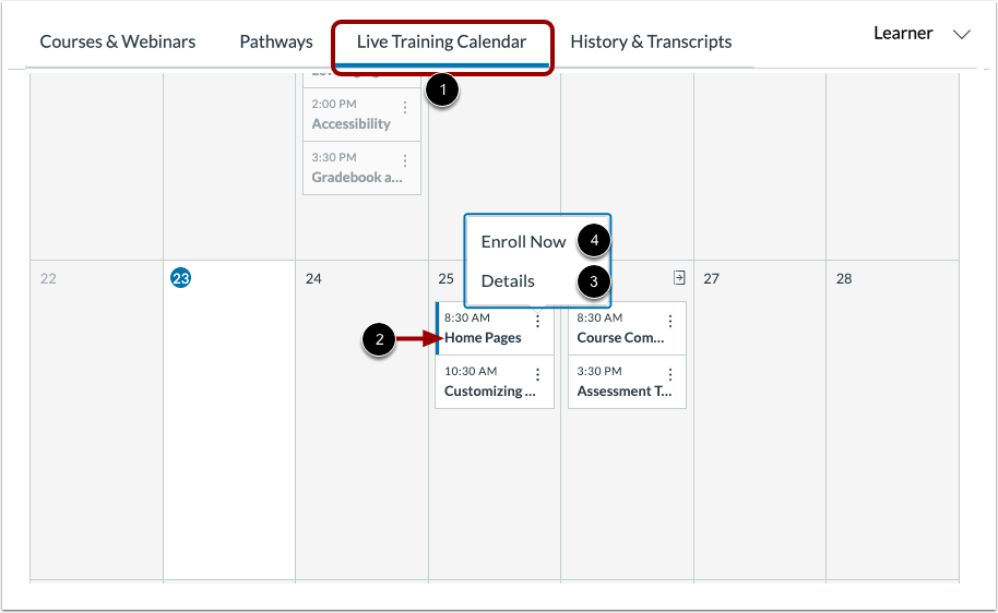 View Live Training Calendar