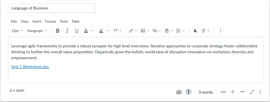 View Rich Content Editor