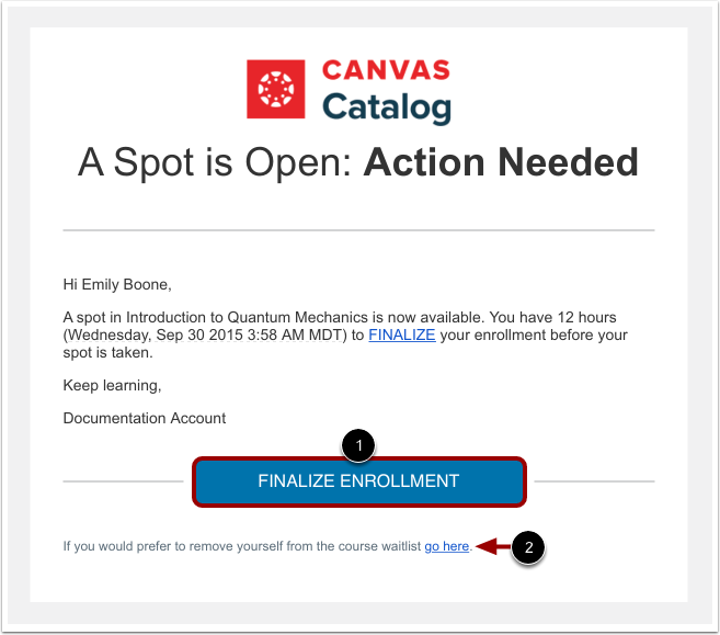 View Enrollment Email for Paid Listings