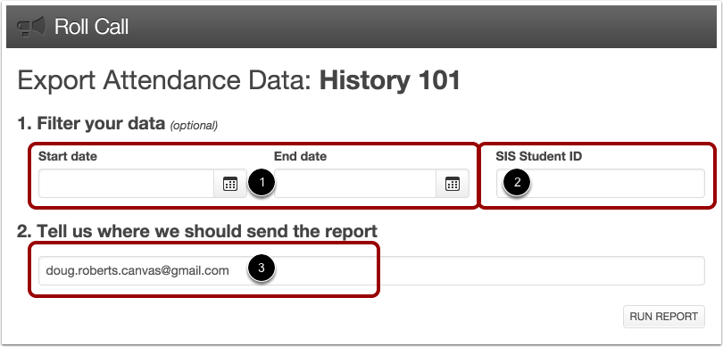 Enter Report Criteria