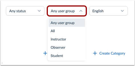 View Any User Group Filter