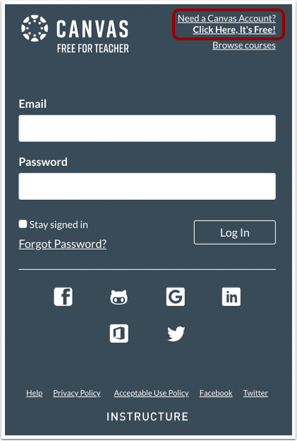 Create Canvas Account