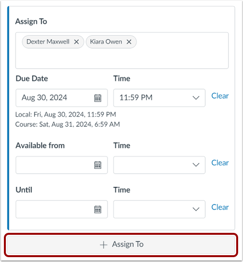 Add Additional Assignments