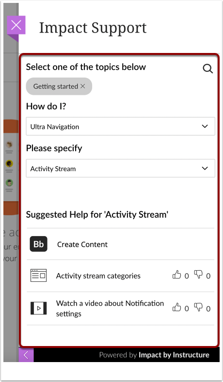 Native Ultra Support Center Panel