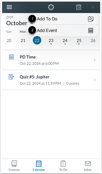 Add To-Do Item or Event