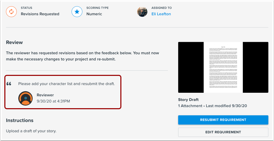 View Revision Request