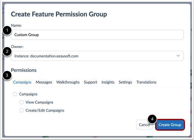 Create Permissions Group