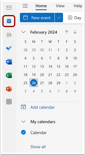 Open Outlook.com Calendar