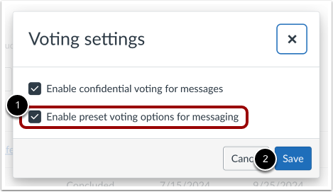 Enable Messaging Preset Voting Options