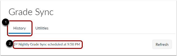 View Nightly Grade Sync Time