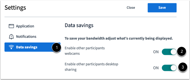 Manage Data Savings Settings