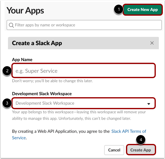 Create New Slack App