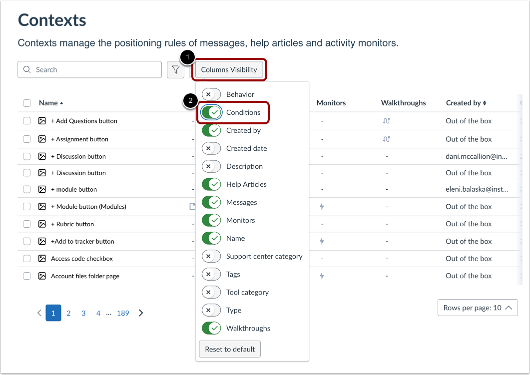 Enable Conditions Filter