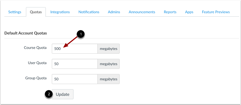 View Default Account Quotas