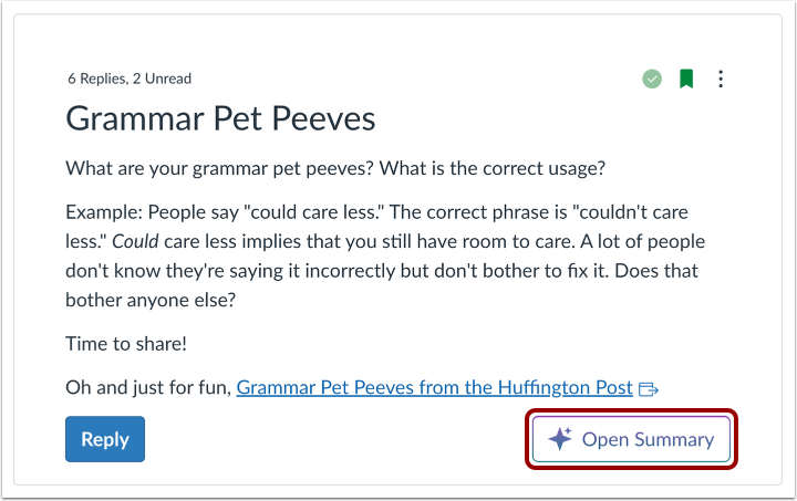 Open Discussion Summary