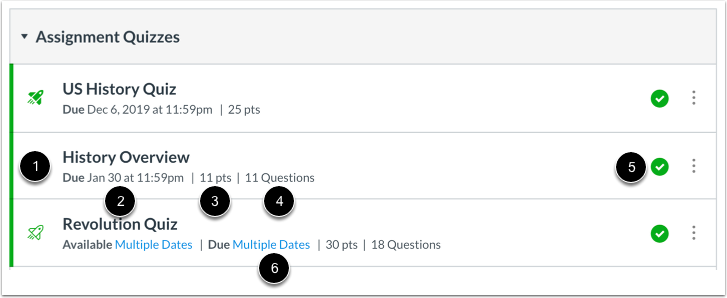 View Individual Quiz