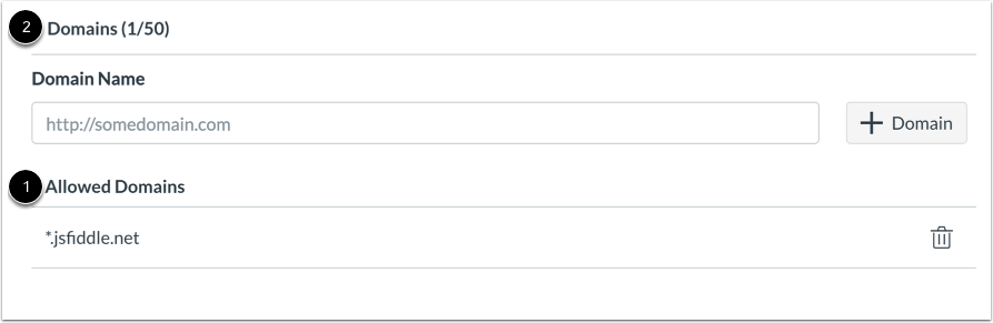 View Allowed Domains