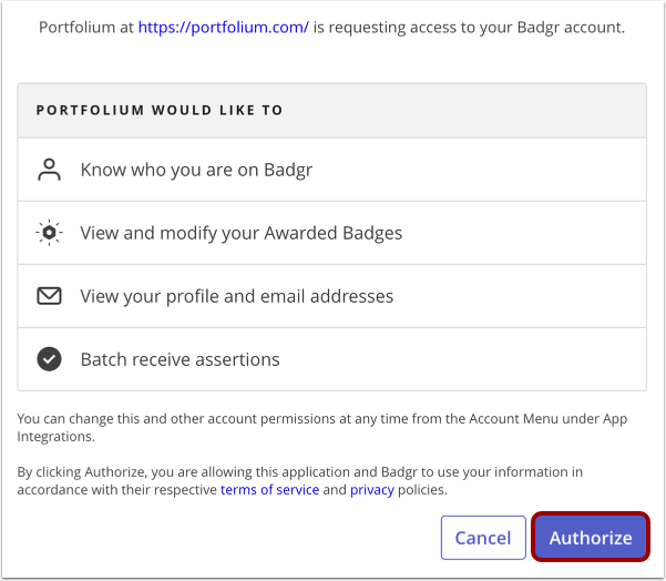 Authorize Integration