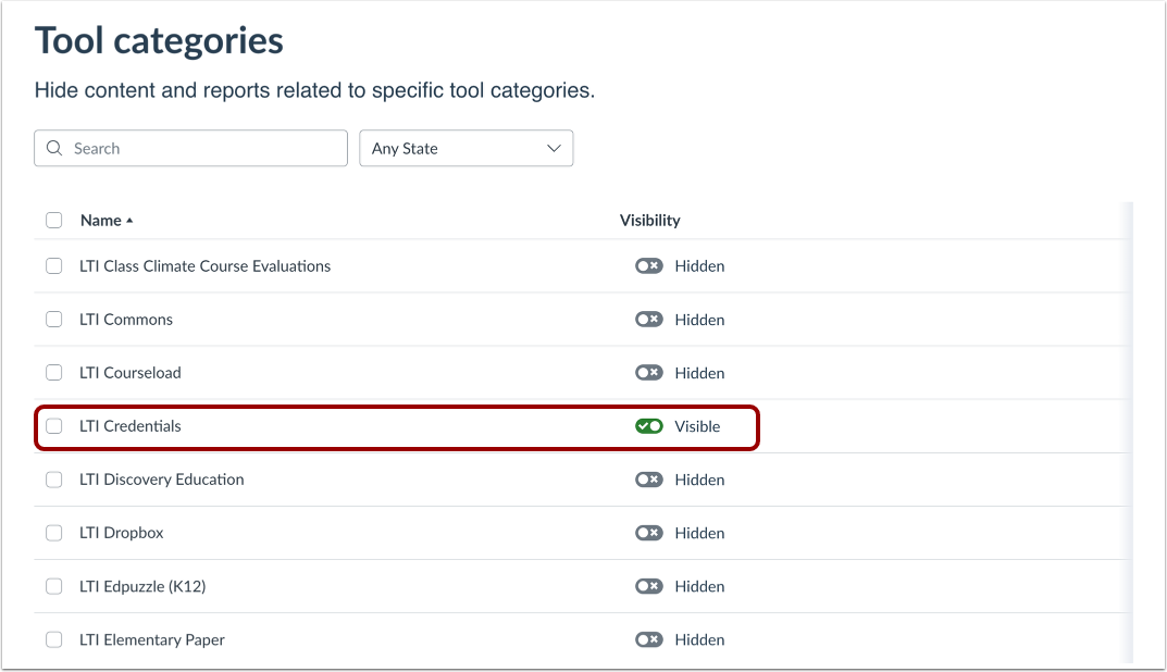 Enable LTI Credentials