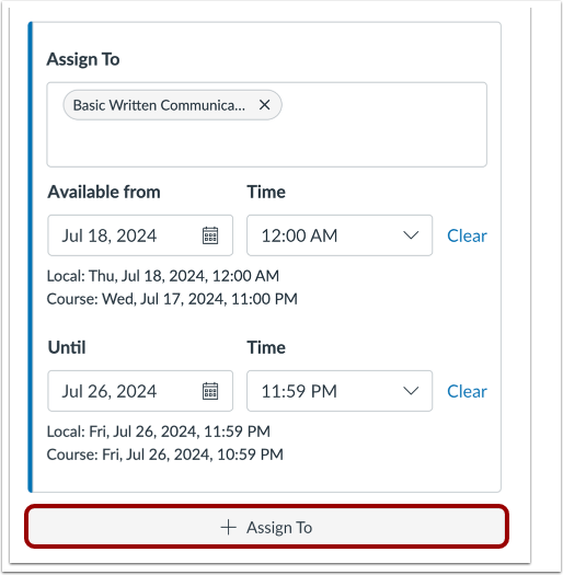 Add Additional Assignment Details