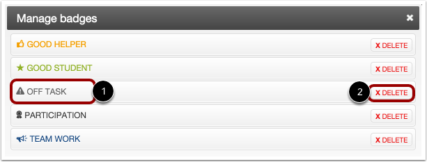 Select Badge to Edit
