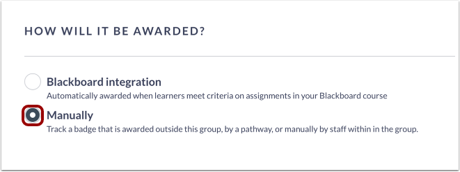 Choose Manual Awarding