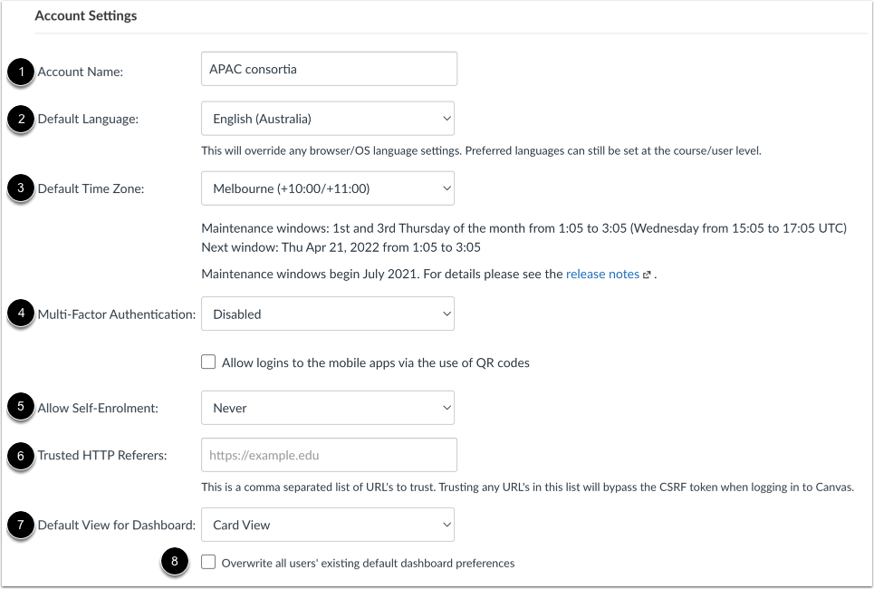 View Account Settings