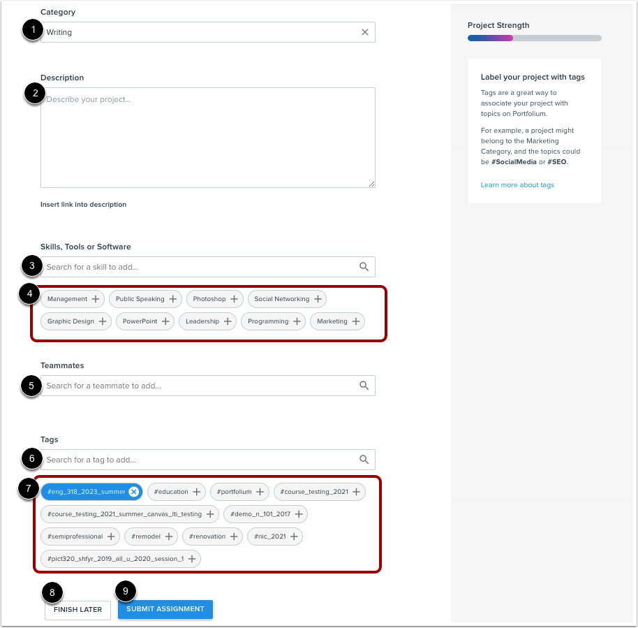 Enter Project Details.