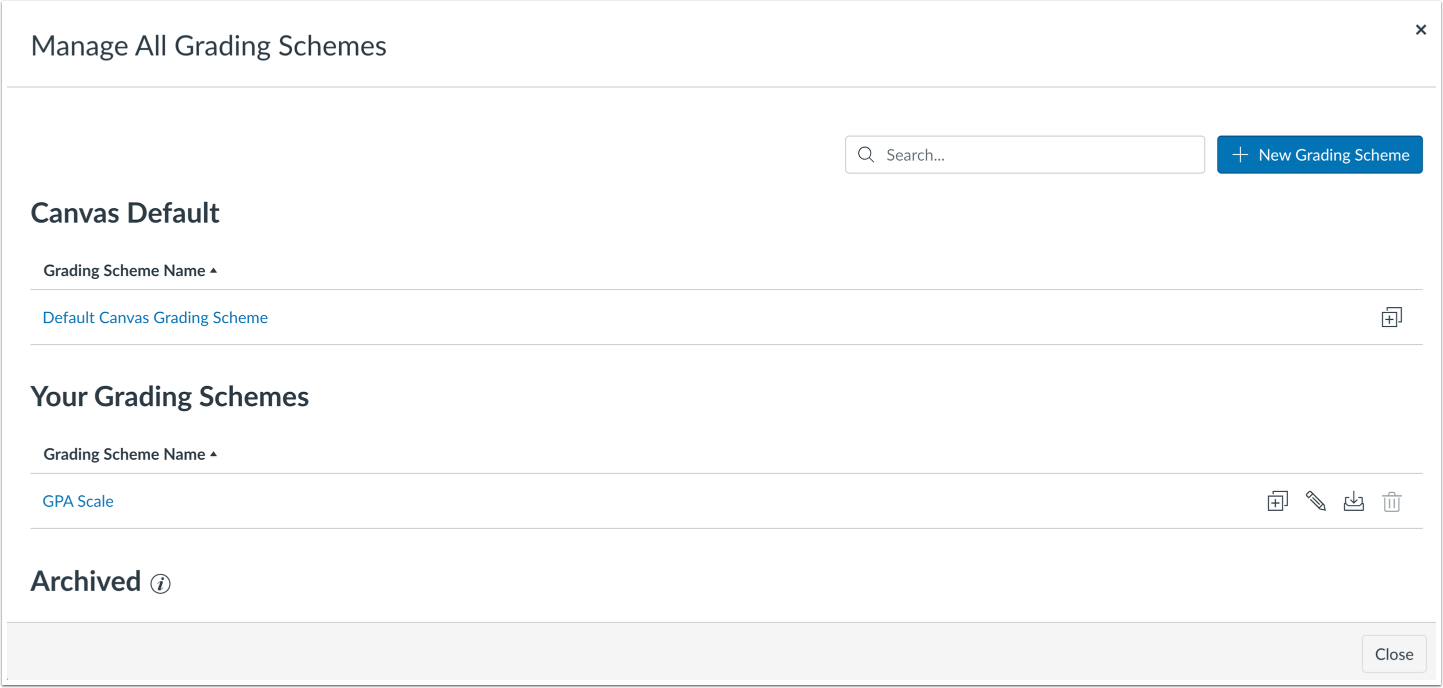 View All Grading Schemes