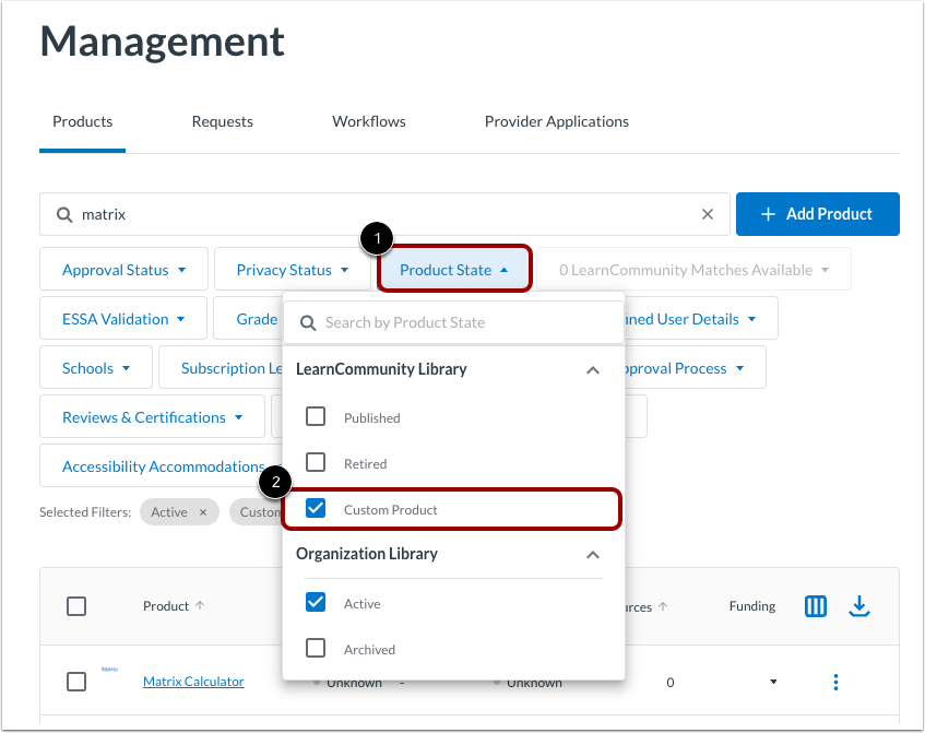 View Custom Products