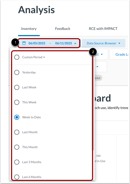 Manage Report Period