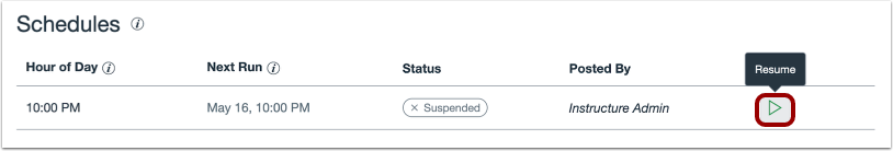 Resume Schedule