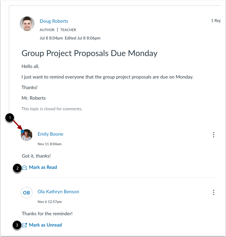 View Announcement Replies