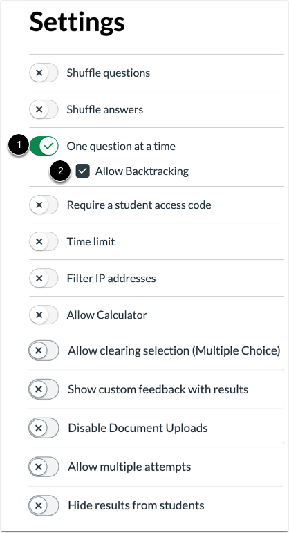 Display One Question at a Time