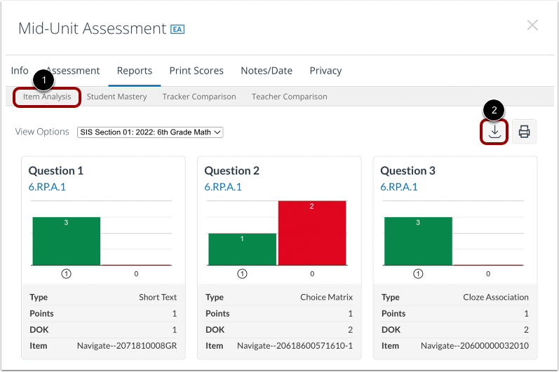 View Assessment Reports