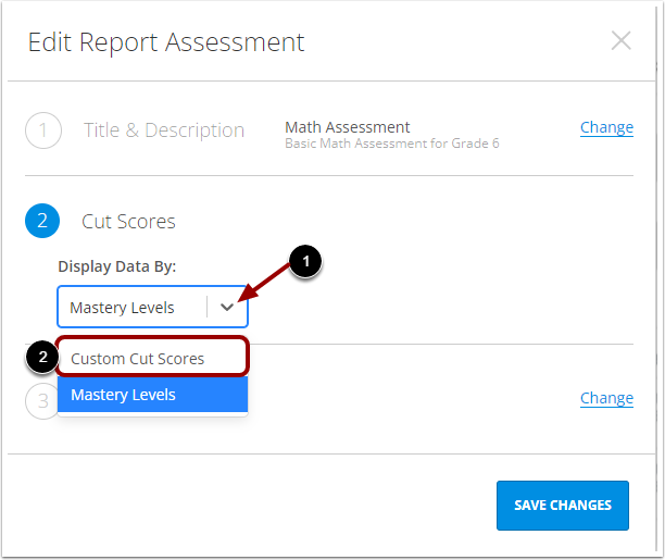 Edit Assessment Cut Scores