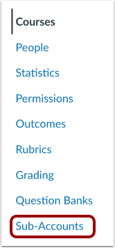 View Courses in Sub-Accounts