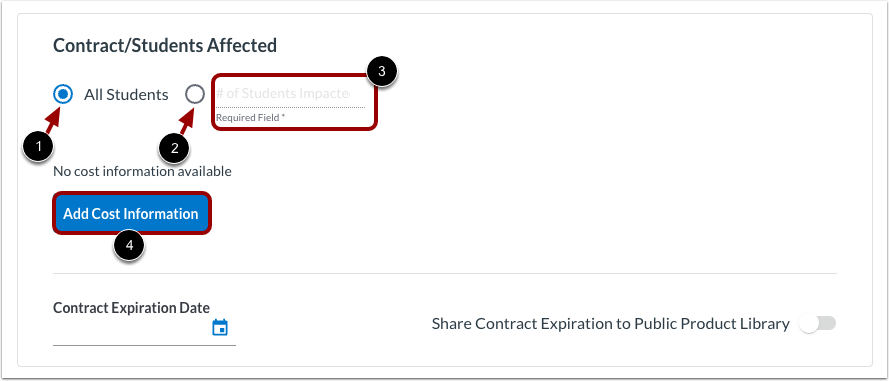 Edit Contract/Students Affected