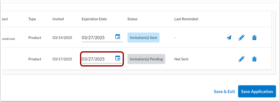 Edit Expiration Date