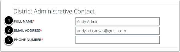 Edit District Administrative Contact