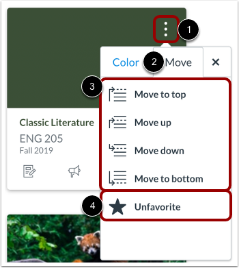 Reorder Course Cards