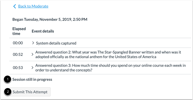 View In Progress Log