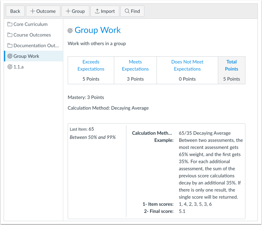 When would I use Outcomes?