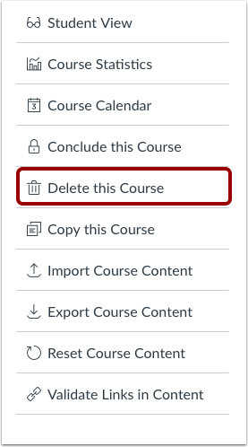 Permanently Delete Course