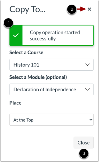 View Copy Notification