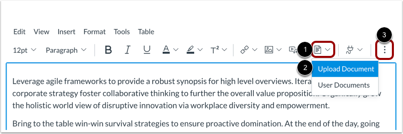 Upload Document from Toolbar