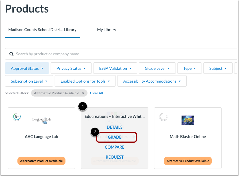 Open Grading from Grid View