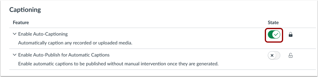 Enable Auto-Captioning