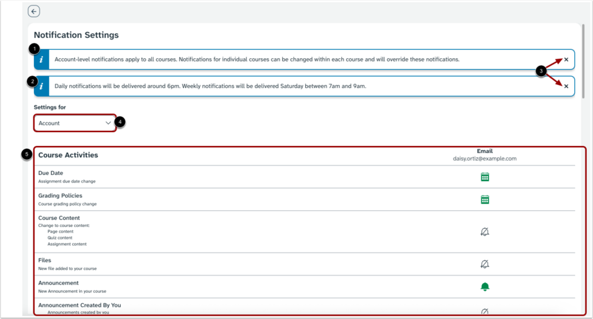 How do I manage my notification settings in Canvas Career as an Admin ...