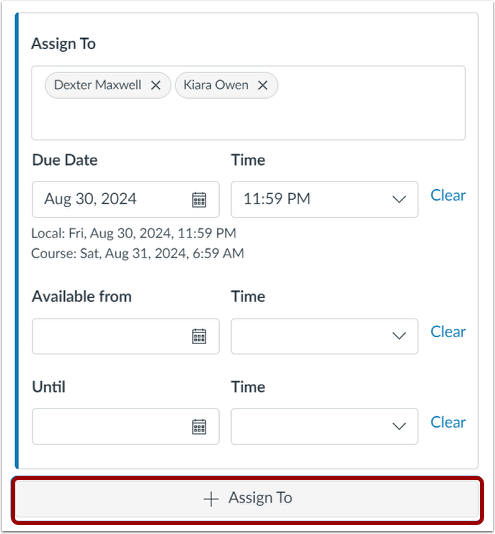 Add Additional Assignments